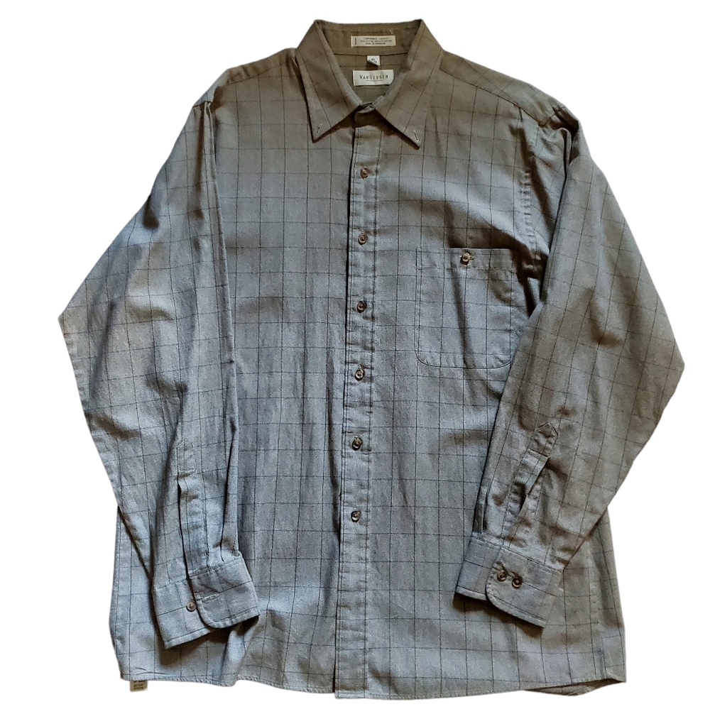 Van Heusen Men's corporate casual longsleeve button down collar shirt 16.5 34/35